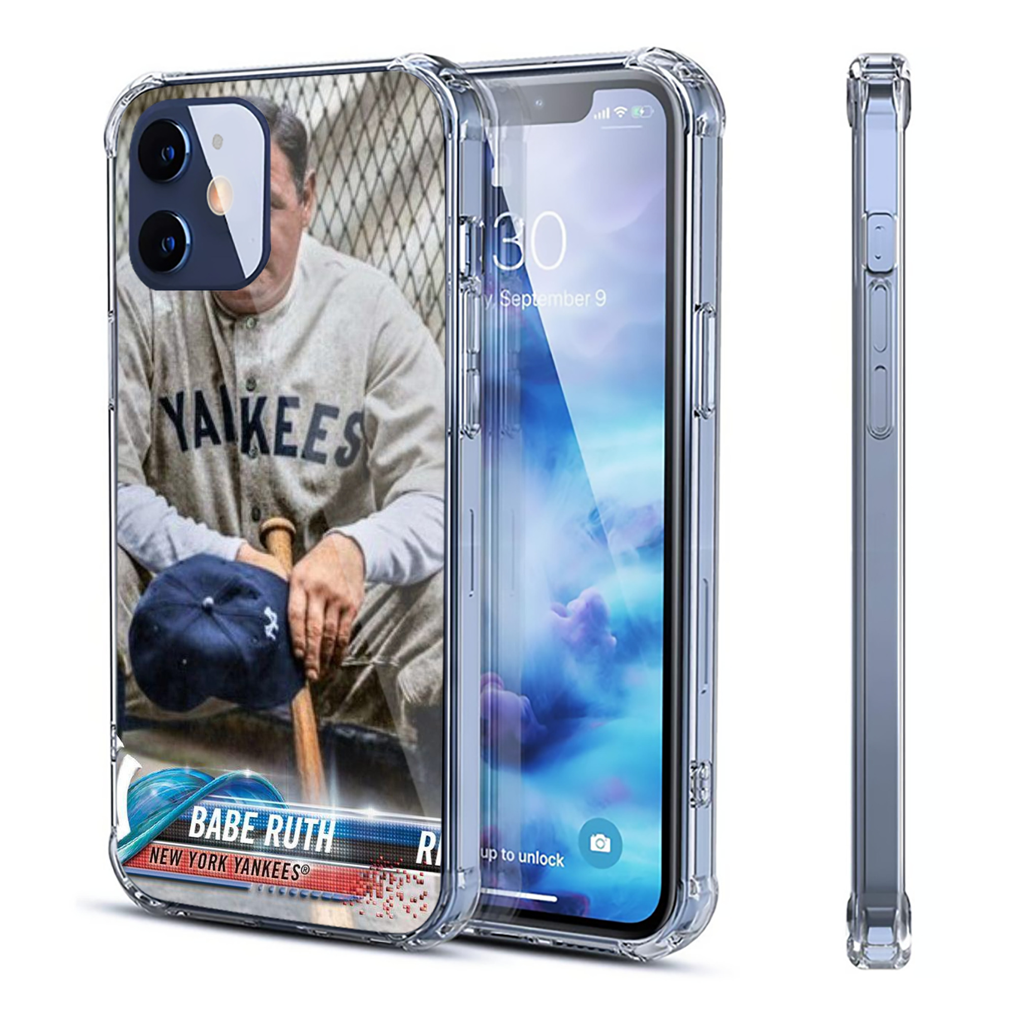Babe Ruth 24 Clear IPhone 12 Case – Soft TPU With UV Print – Enhanced Drop Protection, Precise Fit, Anti-Fingerprint, Customizable Design, Scratch-Resistant, Yellow-Resistant